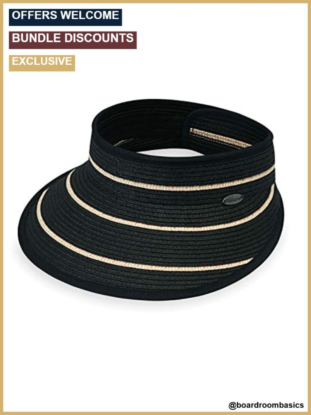 Women's Packable Sun Visor Wide Brim Adjustable Velcro Beach Sports